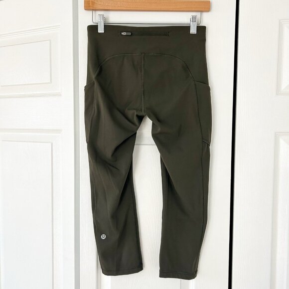 Lululemon Speed Up Crop 21” Evergreen Green Size 6 EUC Run Tight Leggings - Picture 11 of 11